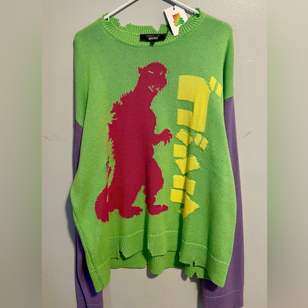 Teddy. Fresh Godzilla knit sweater new with tags.
